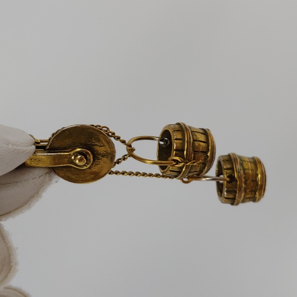 Vintage Zental 2 Well Buckets On Pulley Brooch - Picture 5 of 6